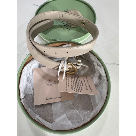 Nina Woof Other - Nina Woof Cupertino Collar Beige Size L Dog Pet Accessory New in Box
